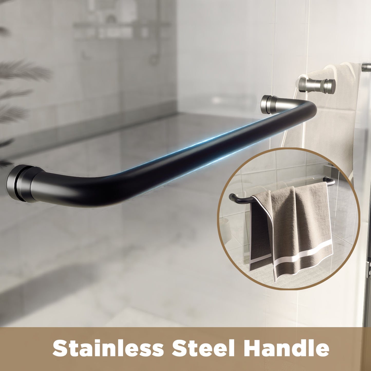Matte Black 44-in to 48-in W x 72-in H Framed Clear Glass Bypass Sliding Shower door