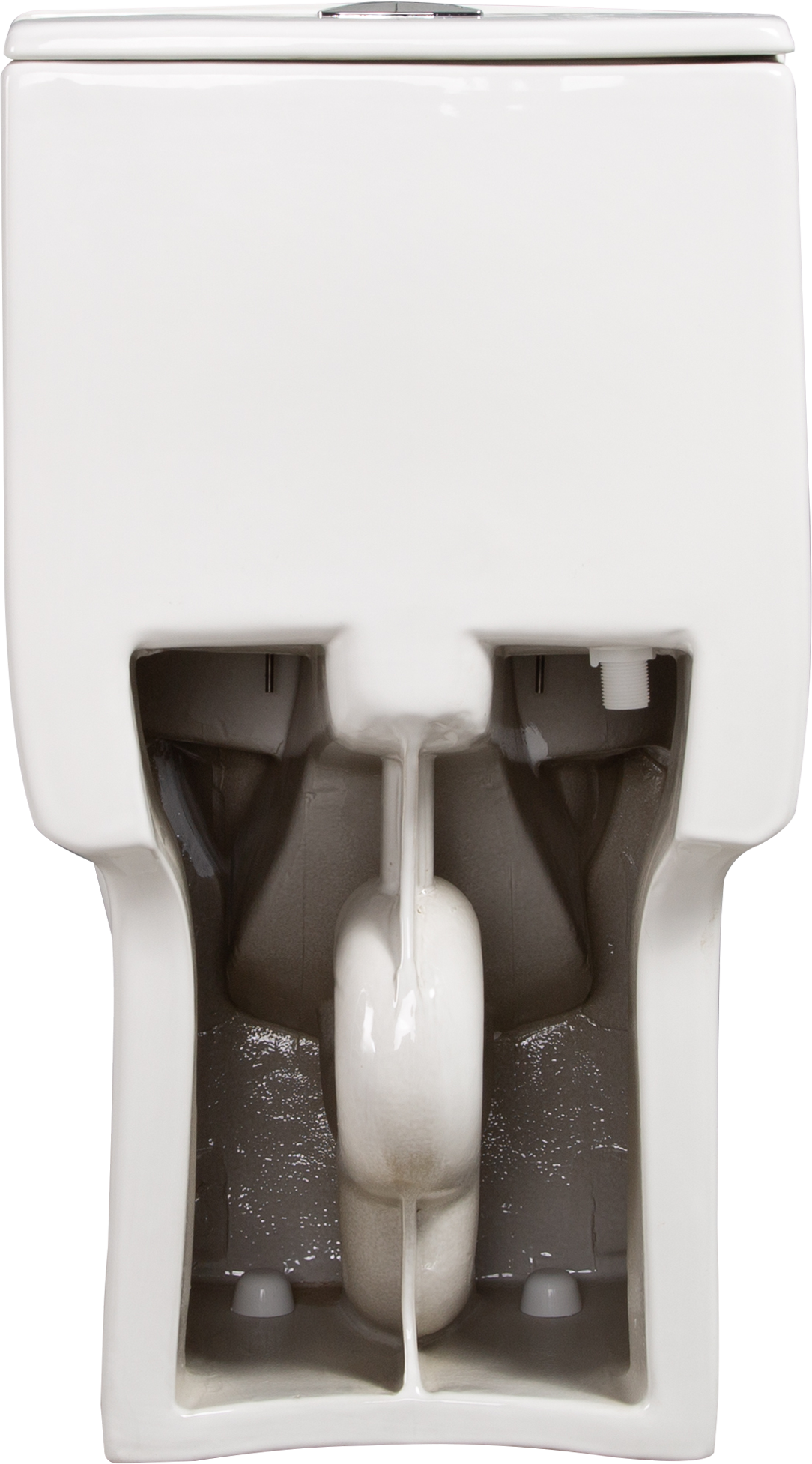 Glossy White One Piece Dual Flush Toilet 1.1/1.6 GPF Water Saving Elongated Comfort Height Soft Close Seat 1000 MAP Flush Score