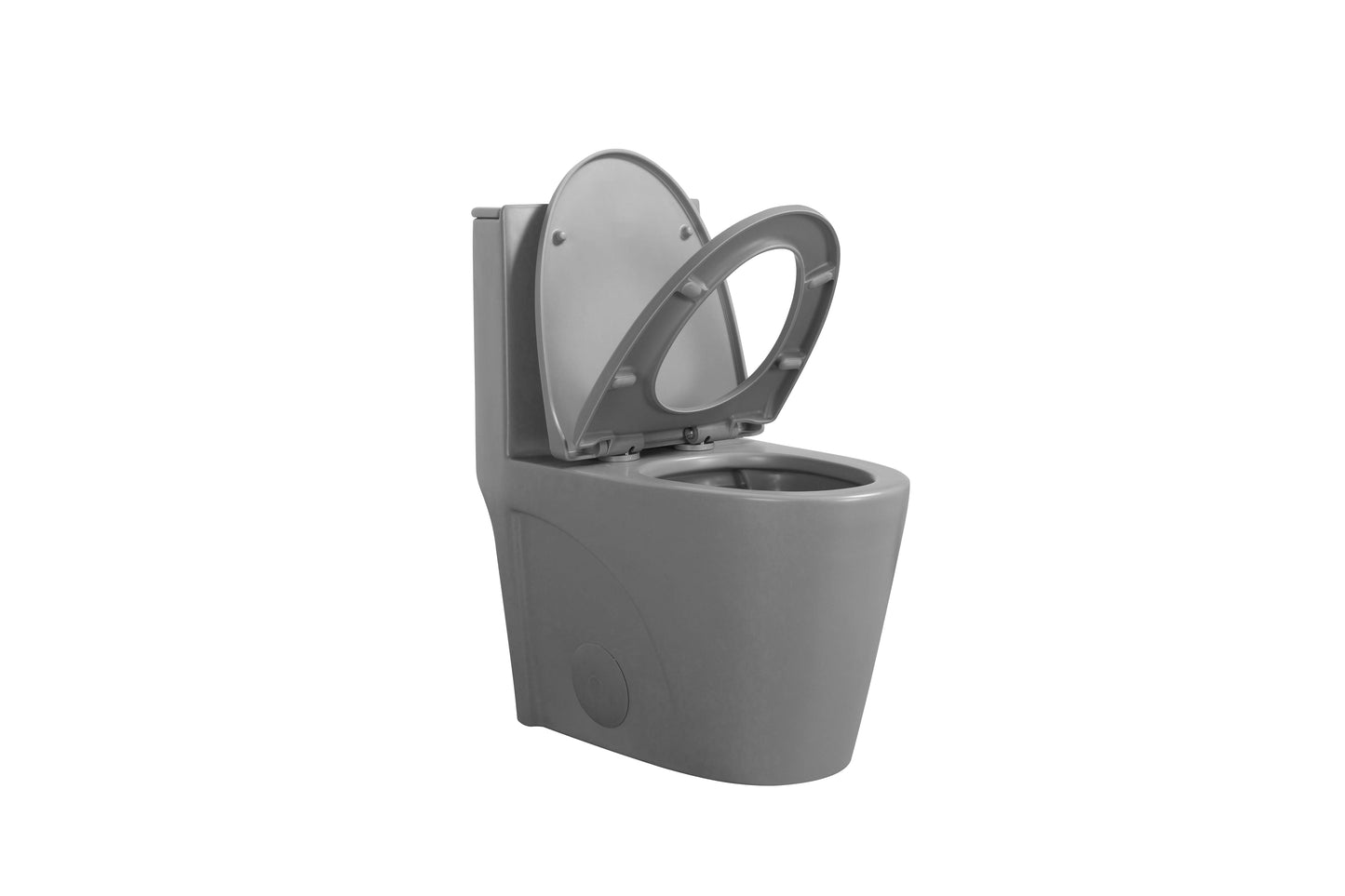 Gray One Piece Dual Flush Toilet 1.1/1.6 GPF Water Saving Elongated Comfort Height Soft Close Seat 1000 MAP Flush Score