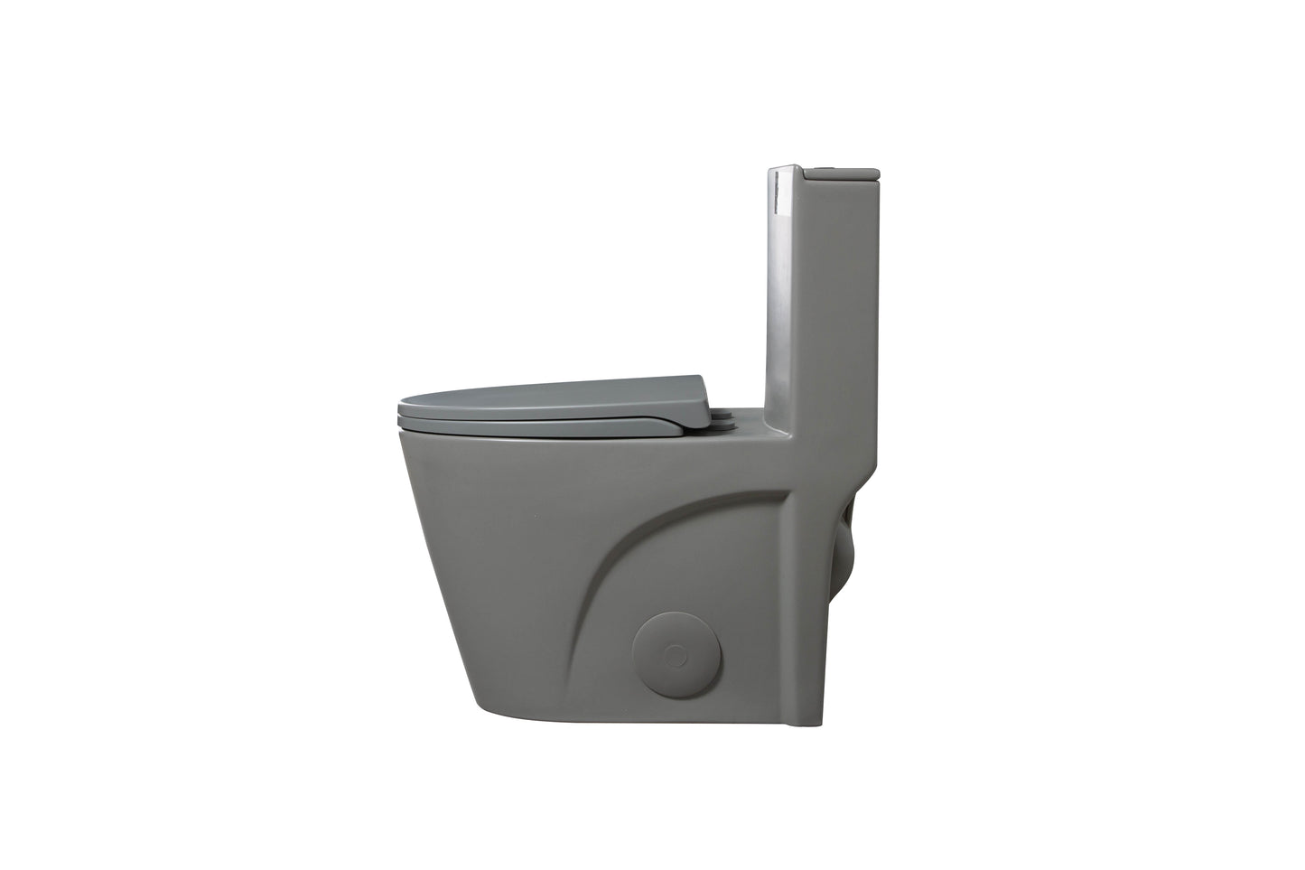 Gray One Piece Dual Flush Toilet 1.1/1.6 GPF Water Saving Elongated Comfort Height Soft Close Seat 1000 MAP Flush Score