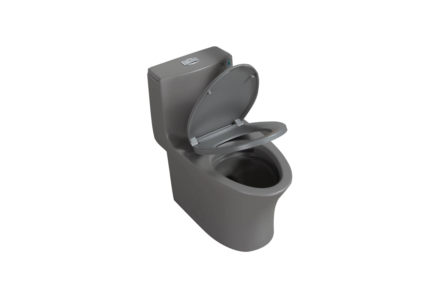 Light Gray One Piece Dual Flush Toilet 1.1/1.6 GPF Water Saving Elongated Comfort Height Soft Close Seat 1000 MAP Flush Score