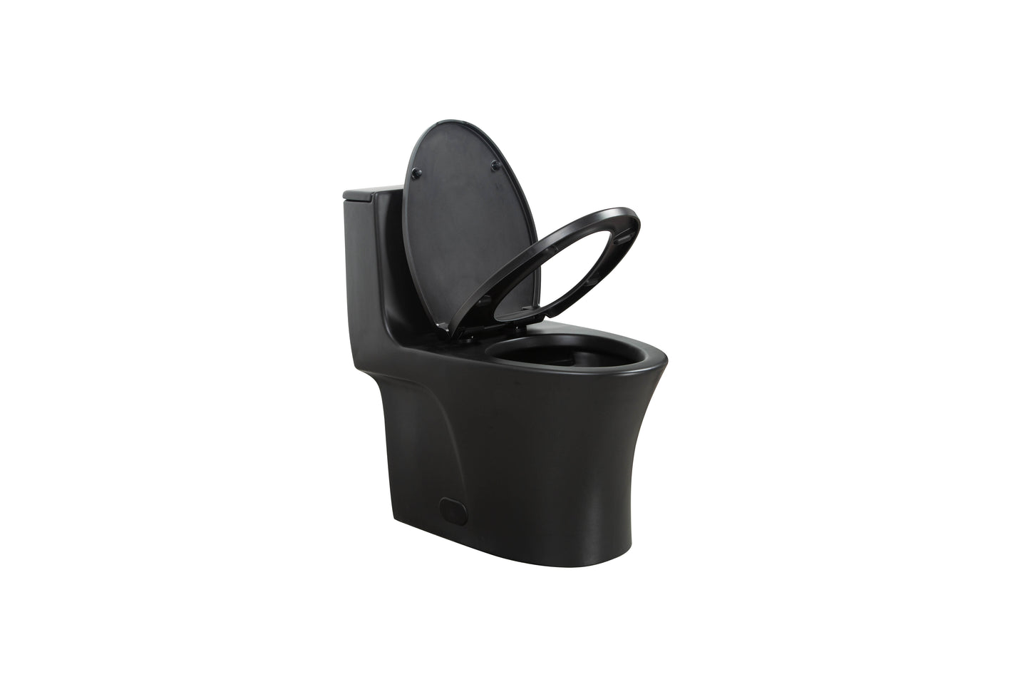 Matte Black One Piece Dual Flush Toilet 1.1/1.6 GPF Water Saving Elongated Comfort Height Soft Close Seat 1000 MAP Flush Score